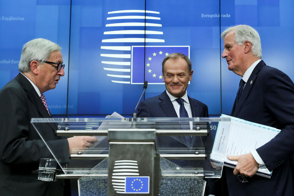 Žan Klod Junker, Donald Tusk, Mišel Barnije, Foto: Reuters