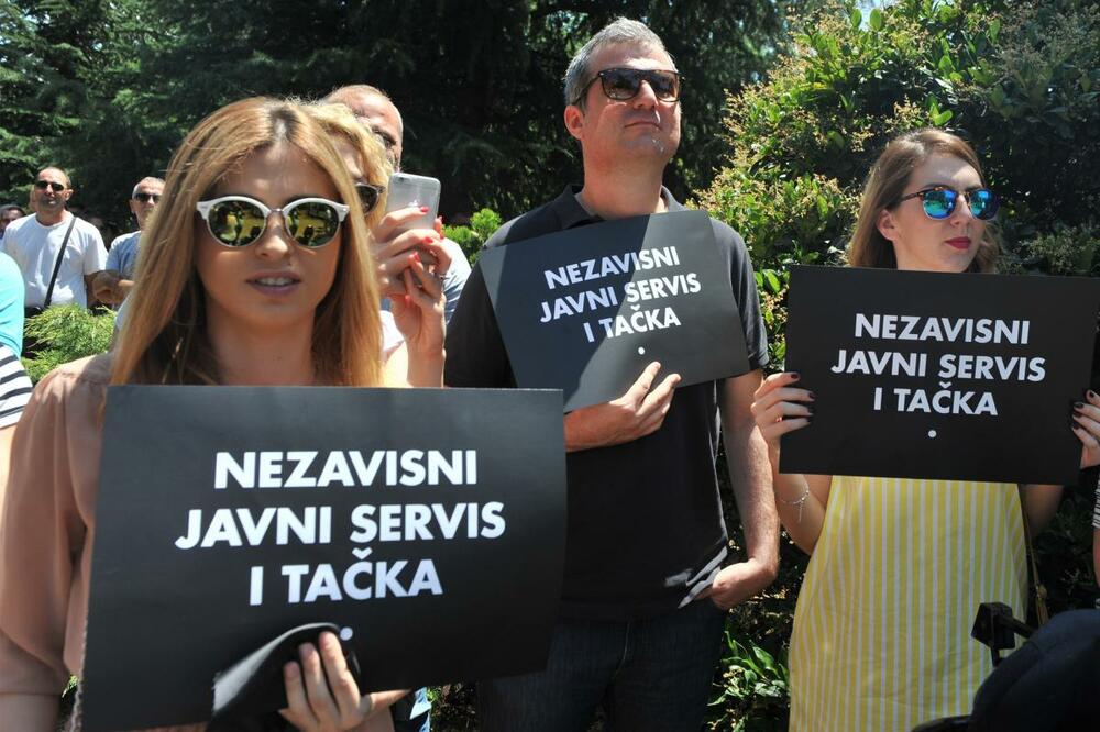 Protest RTCG, Foto: Savo Prelević