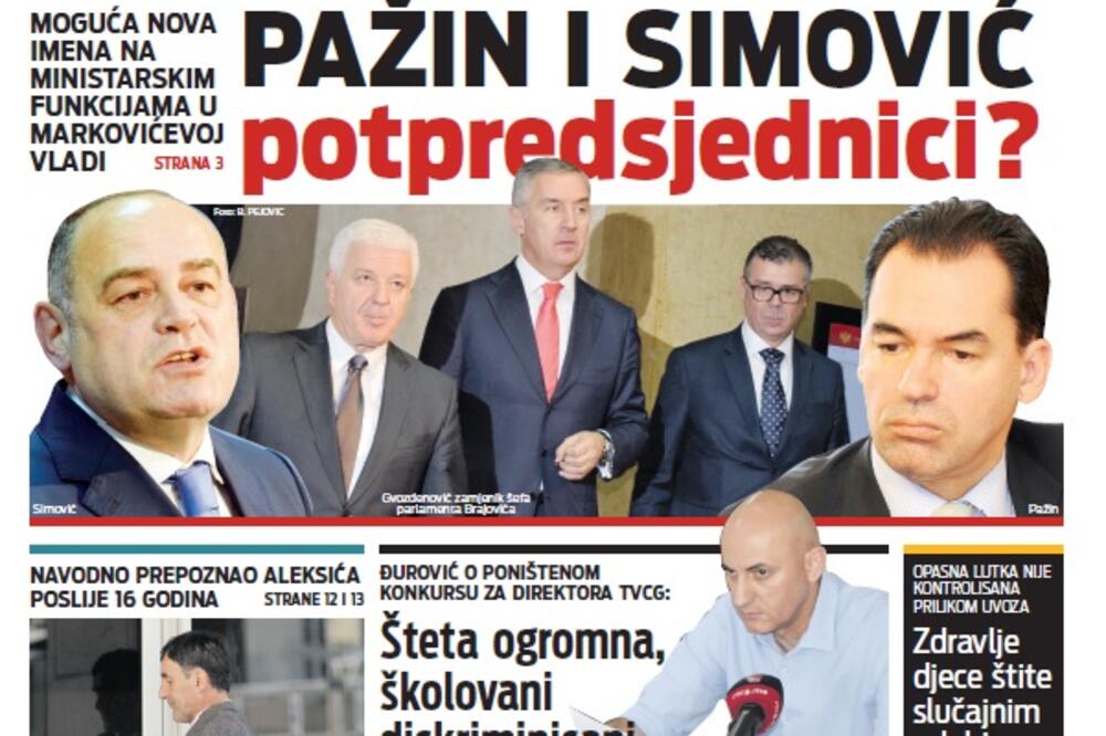 Naslovna strana, Foto: Vijesti online