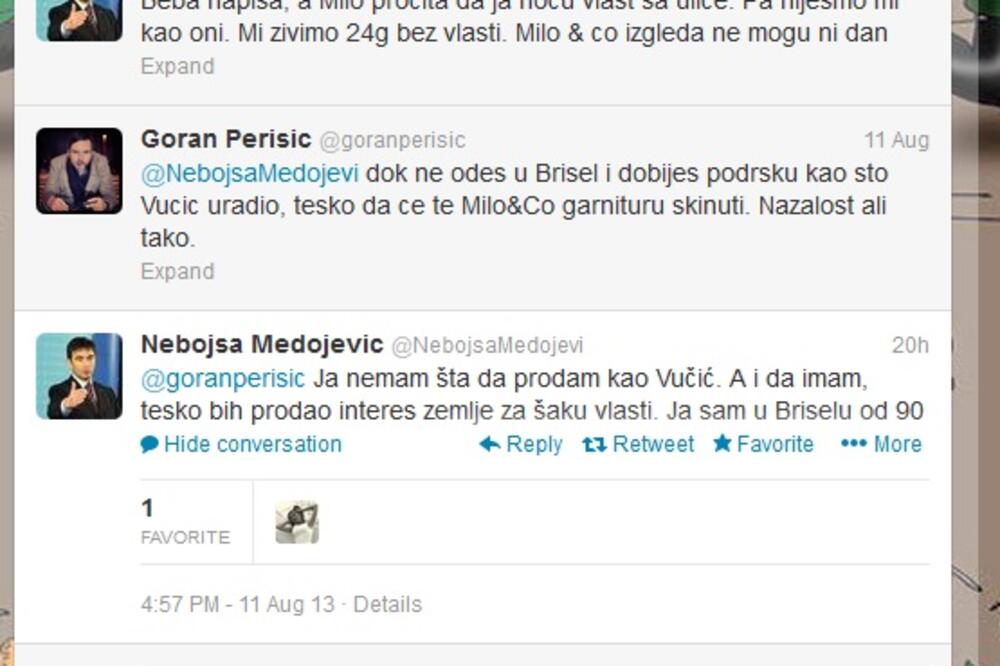 Medojević na Tviteru, Foto: Screenshot