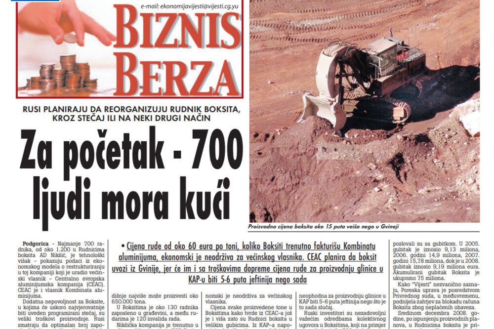 "Vijesti", 9. april 2009., Foto: Arhiva Vijesti