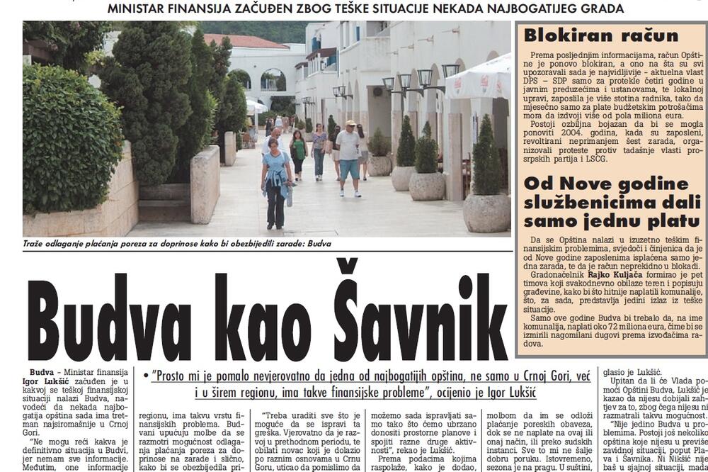 "Vijesti", 10. maj 2009., Foto: Arhiva Vijesti