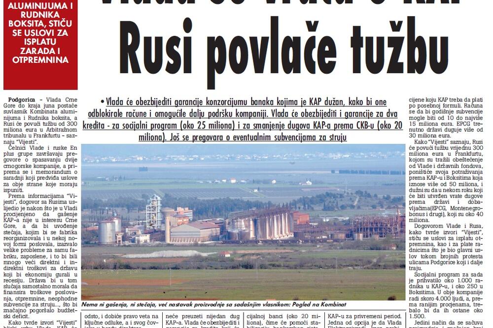 "Vijesti", 3. jun 2009., Foto: Arhiva Vijesti