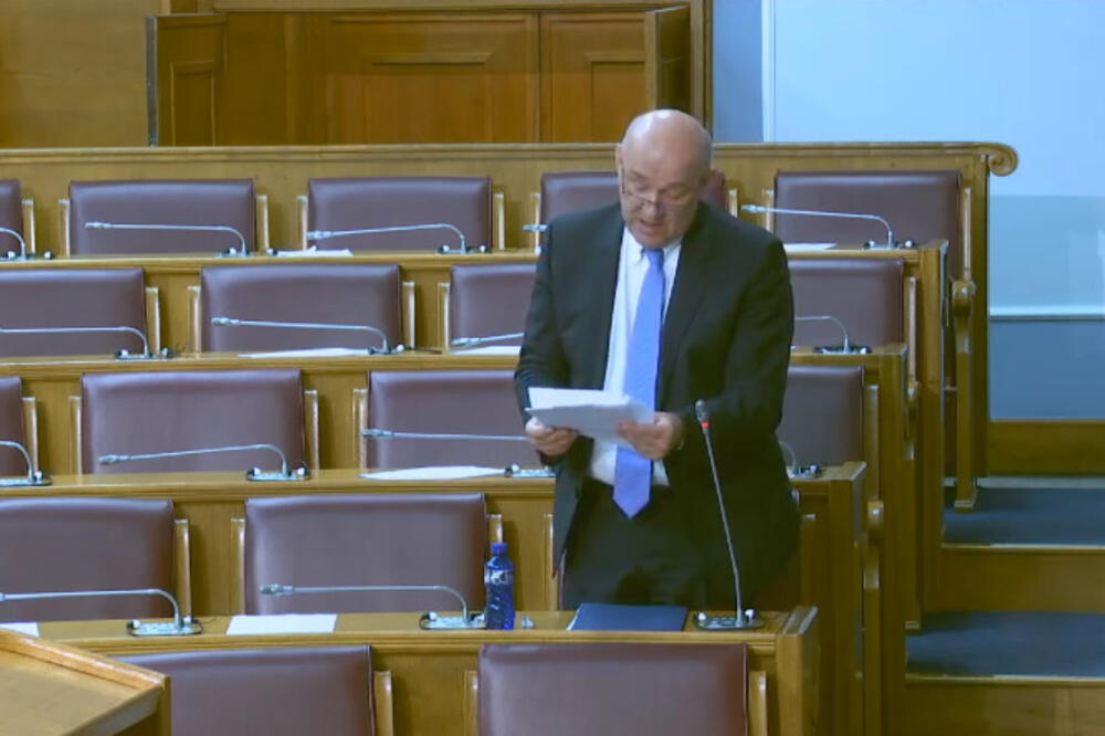 Radunović danas u parlamentu, Foto: Printscreen YouTube