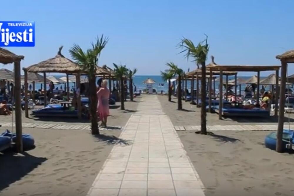 Detalj sa jedne od plaža u Ulcinju, Foto: Screenshot/TV Vijesti