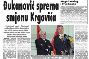 Vremeplov: Đukanović sprema smjenu Krgovića