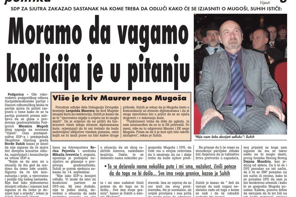 Vijesti, 1. septembar 2009., Foto: Arhiva Vijesti