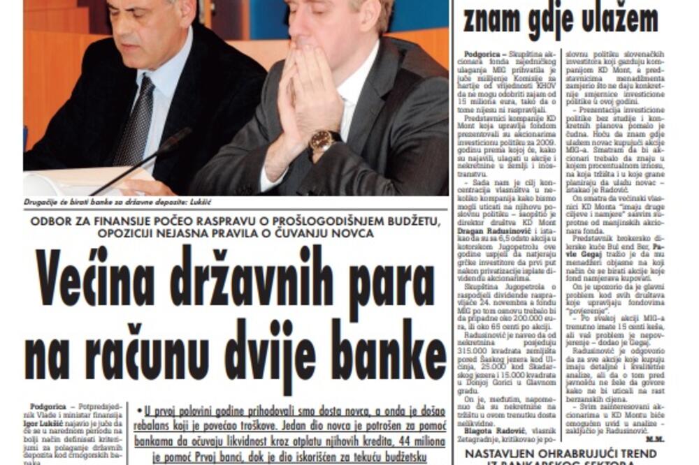 Vijesti 31. oktobar 2009. godine, Foto: Arhiva Vijesti