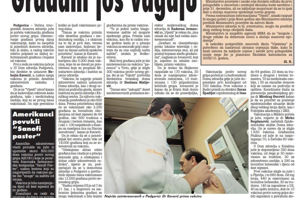 Strana "Vijesti" od 16. decembra 2009., Foto: Arhiva Vijesti