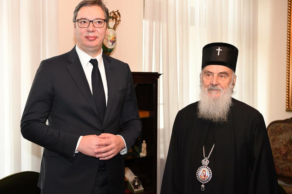 Patrijarh SPC Irinej i predsednik Srbije Aleksandar Vučić, Foto: BETA, BETA