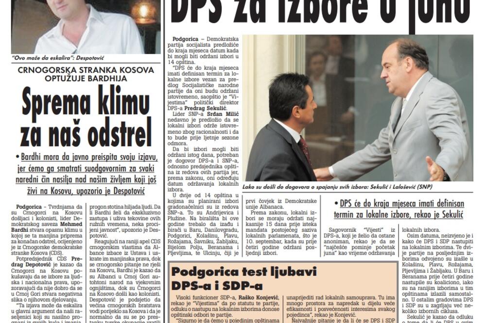 Strana "Vijesti" od 14. januara 2010., Foto: Arhiva Vijesti