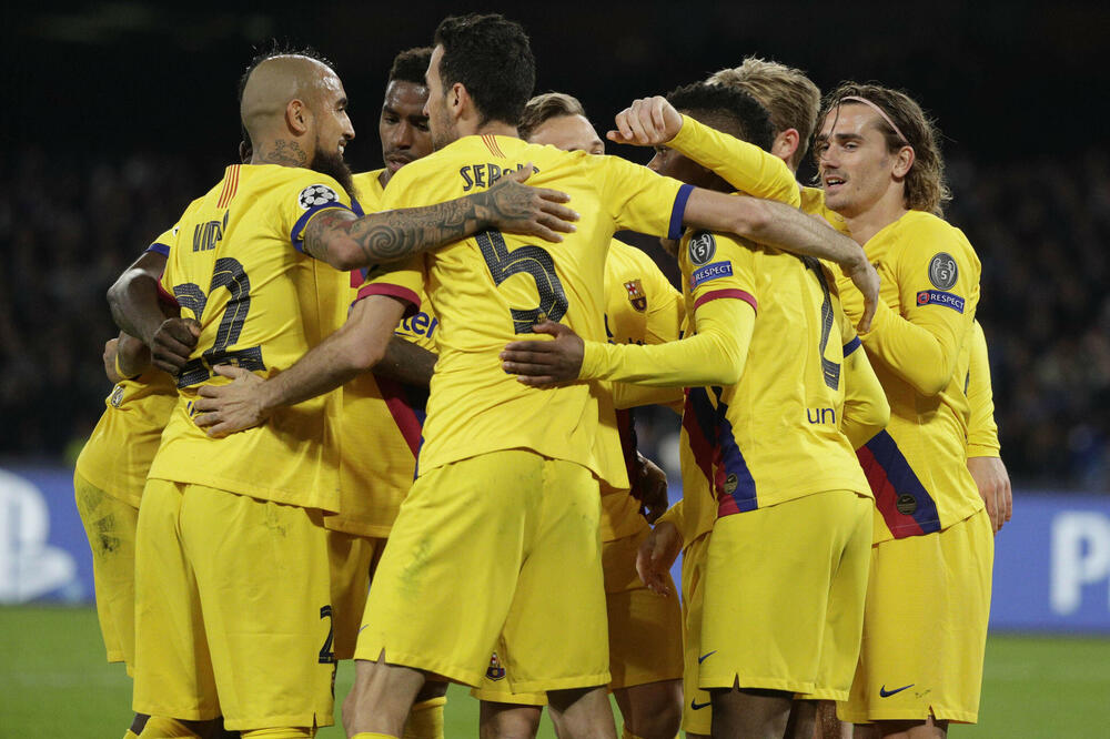 Fudbaleri Barselone slave gol u Napulju, Foto: AP