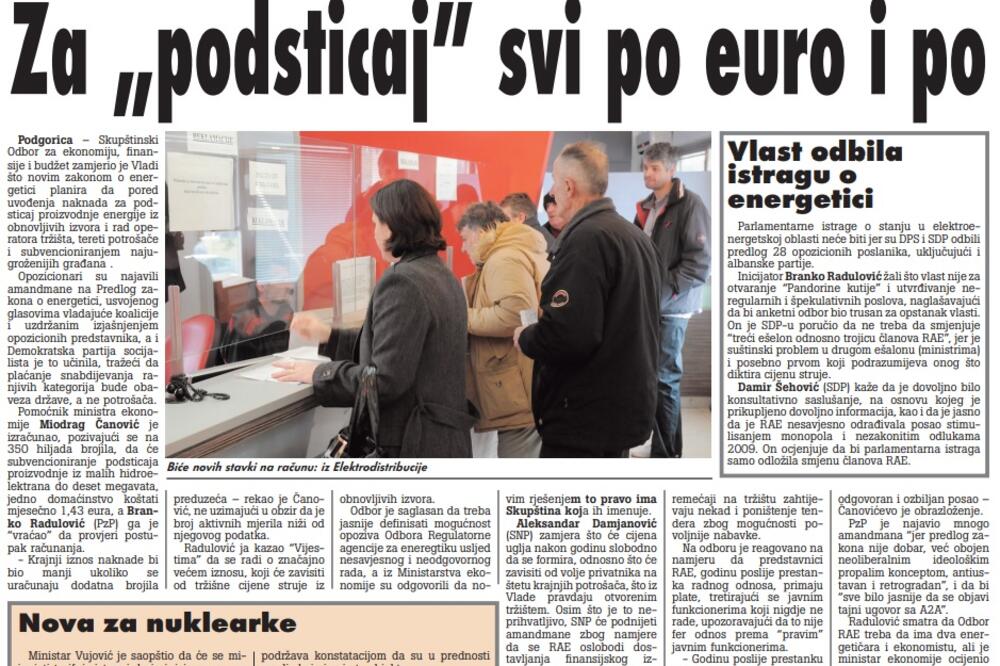 Strana "Vijesti" od 13. marta 2010., Foto: Arhiva Vijesti