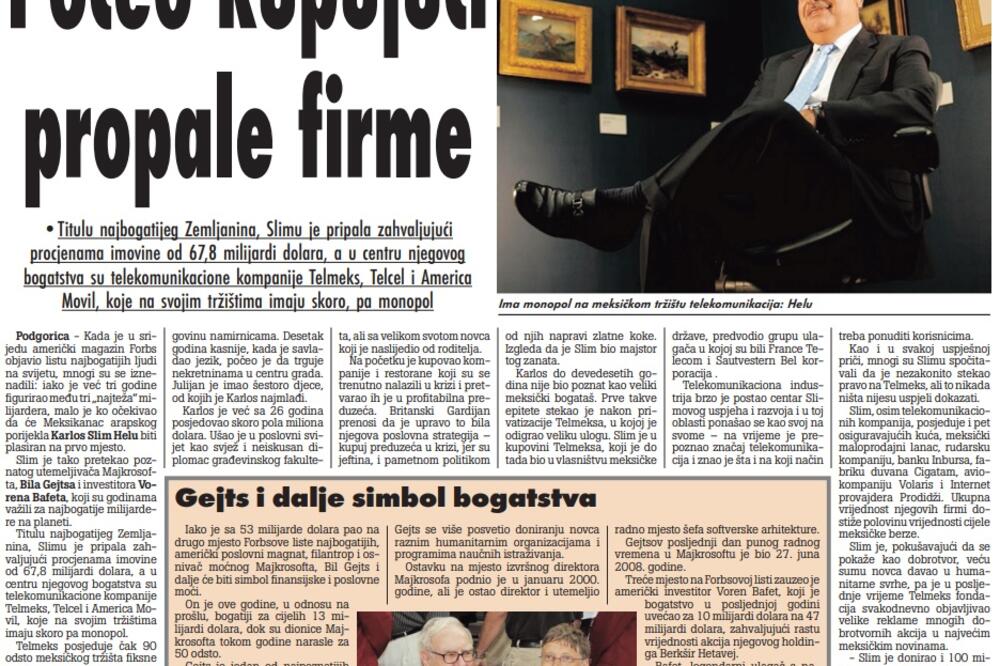 Strana "Vijesti" od 14. marta 2010., Foto: Arhiva Vijesti