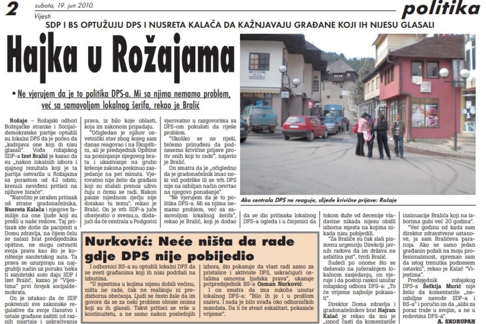 Strana "Vijesti" od 19. juna 2010., Foto: Vijesti