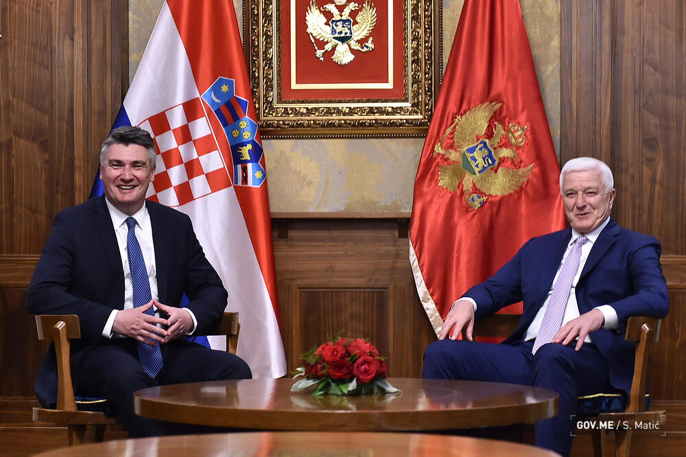 Predsjednik Hrvatske Zoran Milanović i premijer Crne Gore Duško Marković, Foto: Gov.me