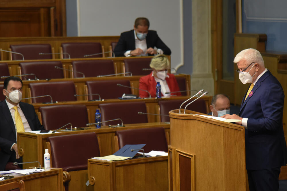 Marković danas u parlamentu, Foto: Savo Prelević