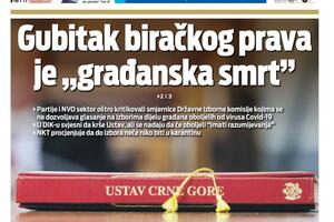 Naslovna strana "Vijesti" za 8. avgust