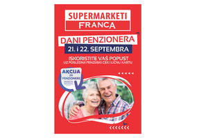 Dani super niskih cijena za penzionere u supermarketima Franca!