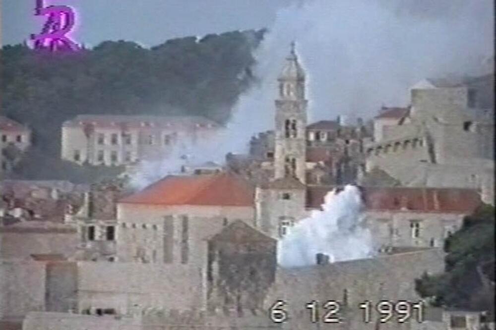 Dubrovnik tokom napada 1991., Foto: Screenshot