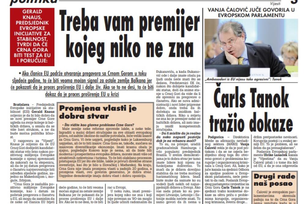 Strana "Vijesti" od 28. oktobra 2010., Foto: Arhiva Vijesti