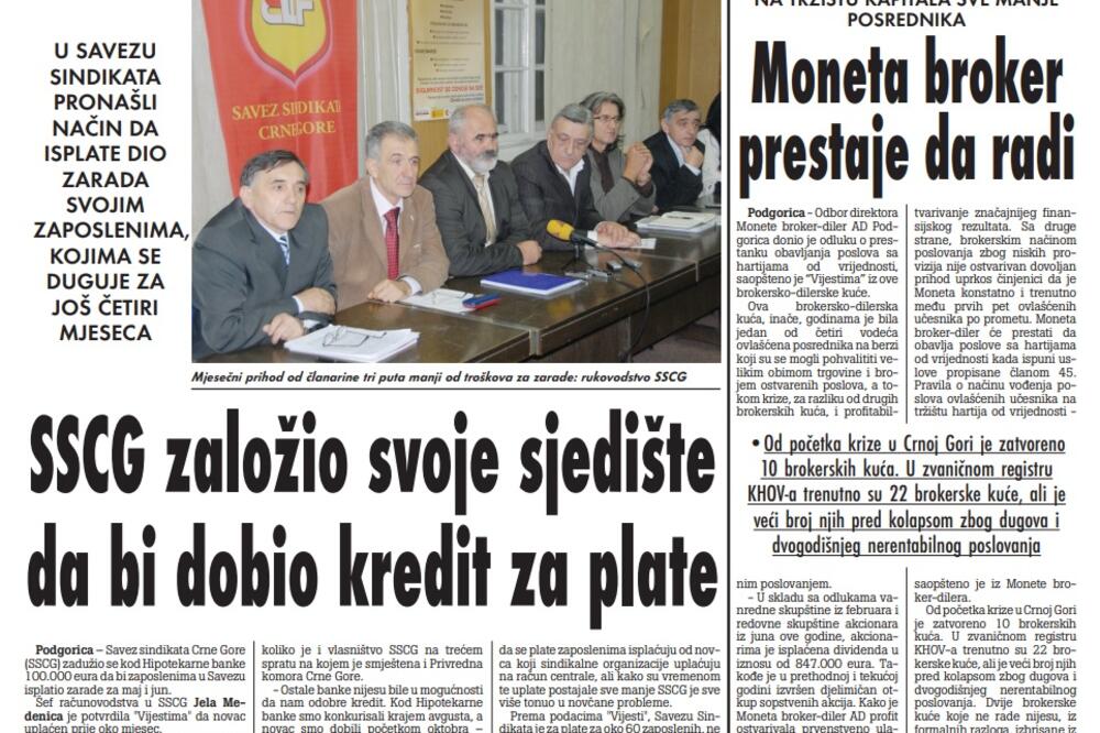 Strana "Vijesti" od 10. novembra 2010., Foto: Arhiva Vijesti