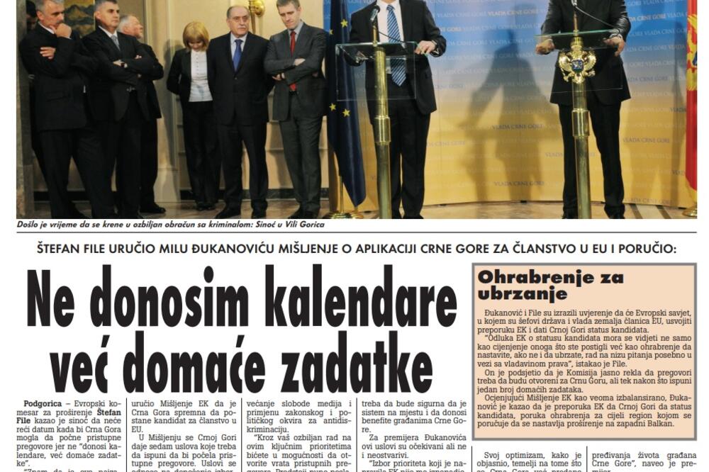 Strana "Vijesti" od 11. novembra 2010., Foto: Arhiva Vijesti