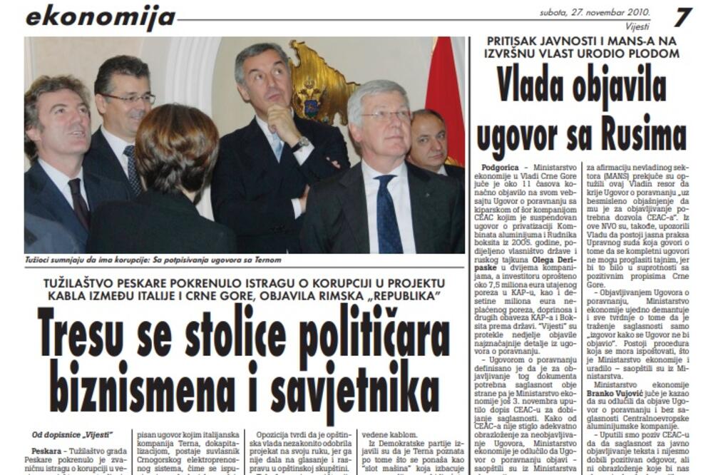 Strana "Vijesti" od 27. novembra 2010., Foto: Arhiva Vijesti