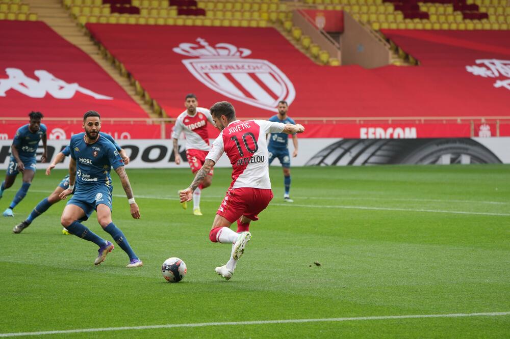 Jovetić na meču sa Mecom, Foto: AS Monaco