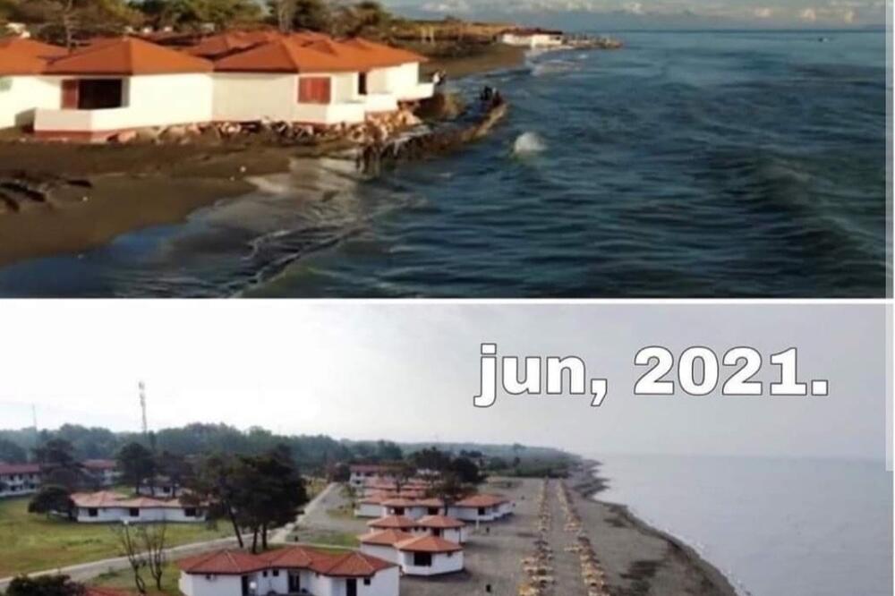 Prije i poslije sanacije plaže u Ulcinju, Foto: Morsko dobro