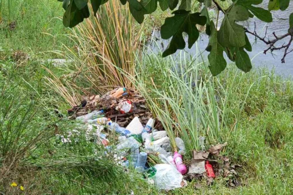 Korito rjeke Rikavac nije čišćeno više godina: Plastične kante, flaše i kese, Foto: URA Bar