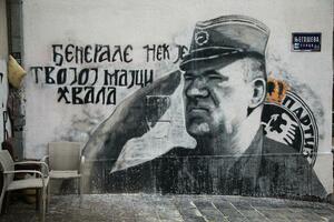 Uklonjen, pa vraćen mural Mladiću u Beogradu