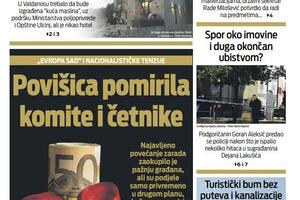 Naslovna strana "Vijesti" za nedjelju 26. decembar