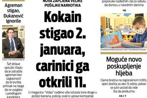 Naslovna strana "Vijesti" za četvrtak 13. januar 2022. godine