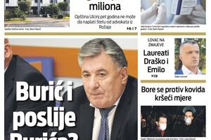 Naslovna strana "Vijesti" za utorak 1. februar 2022. godine