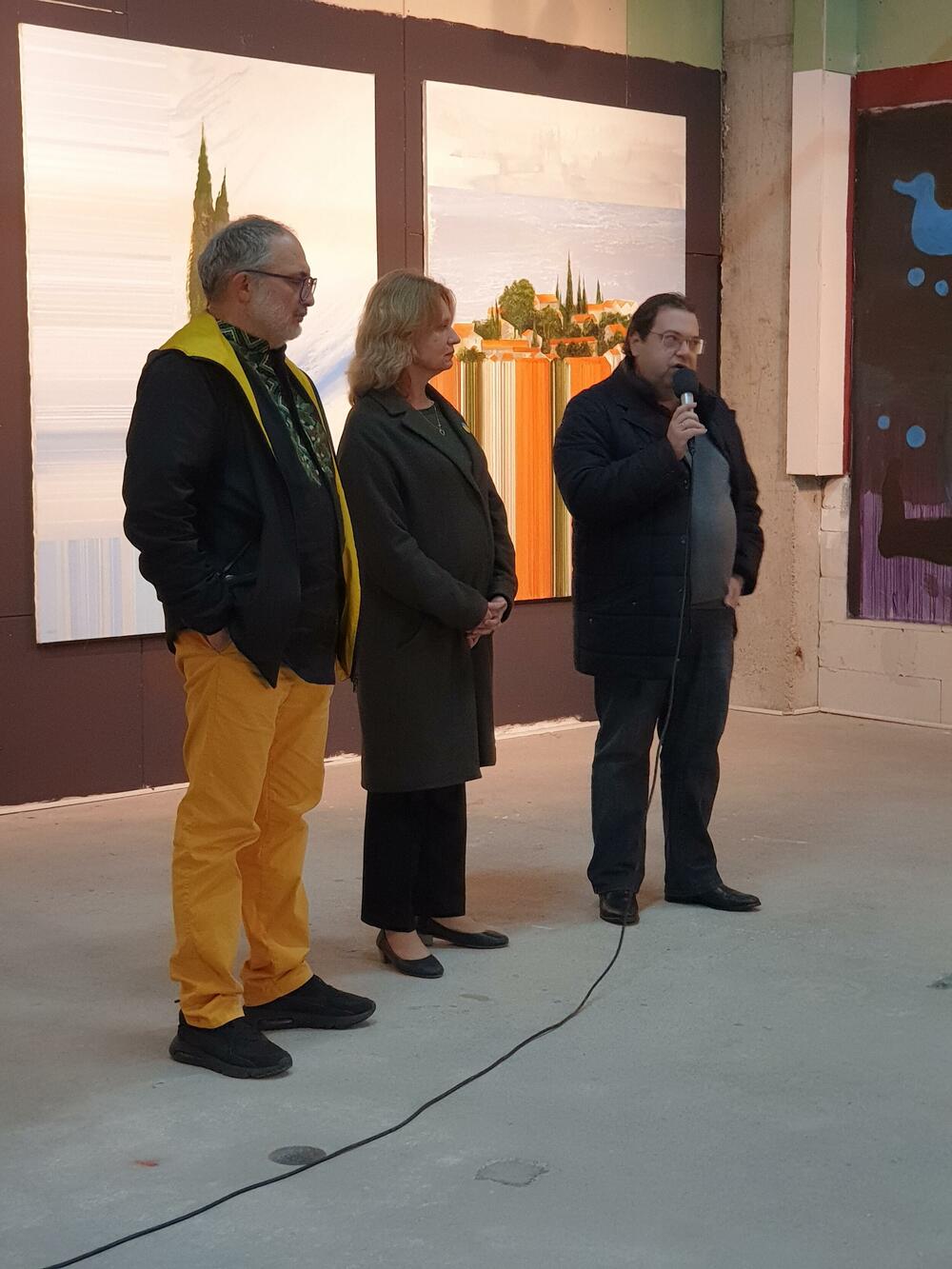 Geljman, Fialka i Morohovski na otvaranju izložbe