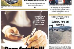 Naslovna strana "Vijesti" za 31. mart 2022.