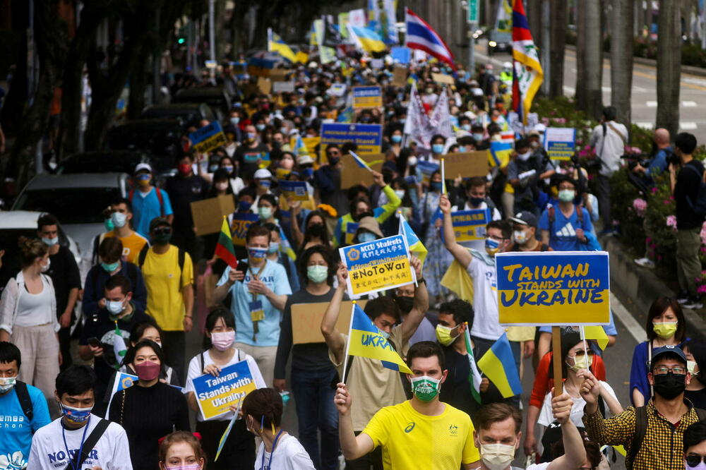 Protesti na Tajvanu u znak podrške Ukrajini