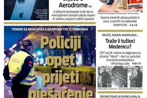Naslovna strana "Vijesti" za 8. april 2022.