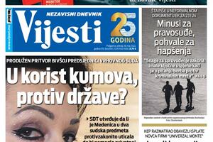 Naslovna strana "Vijesti" za 18. maj 2022.