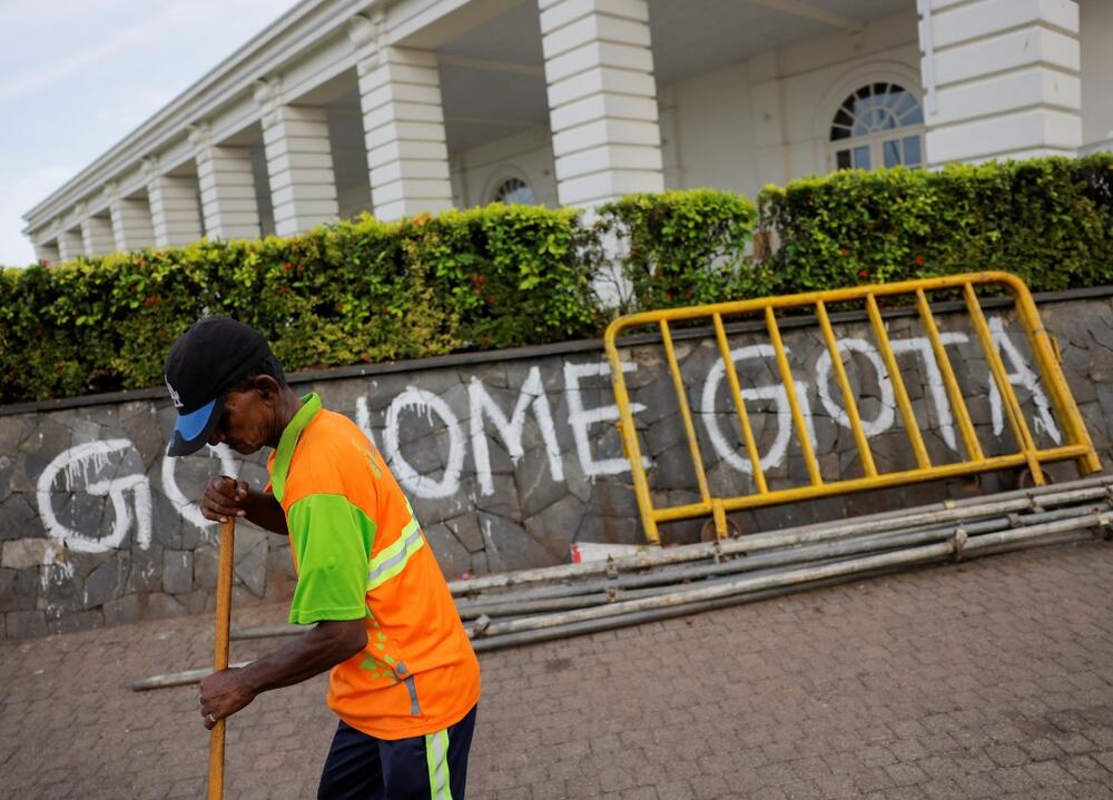 Grafit ispred predsjedničke rezidencije u Kolombu