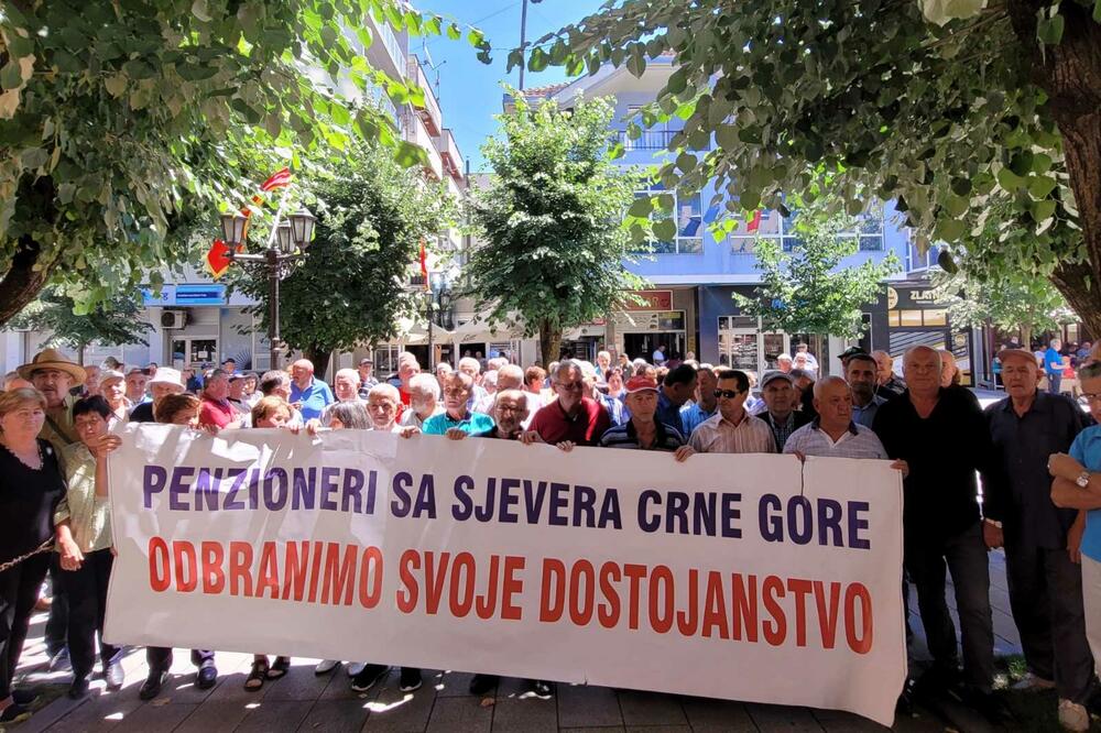 Traže minimalnu penziju od 350 eura: Sa nedavnog protesta penzionera u Bijelom Polju, Foto: Jadranka Ćetković