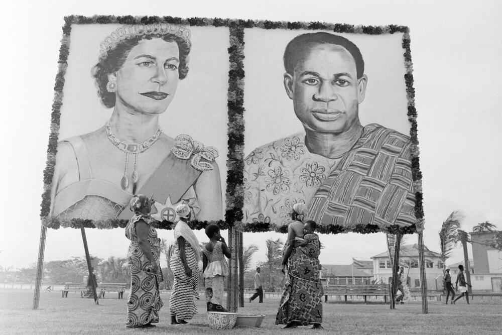 Portreti kraljice Elizabet i predsjednika Gane u Akri u novembru 1961.
