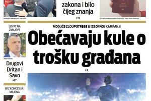 Naslovna strana "Vijesti" za utorak, 11. oktobar 2022. godine