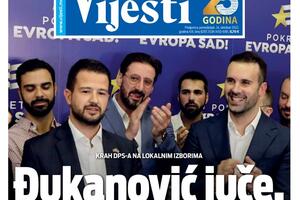 Naslovna strana "Vijesti" za ponedjeljak 24. oktobar 2022. godine