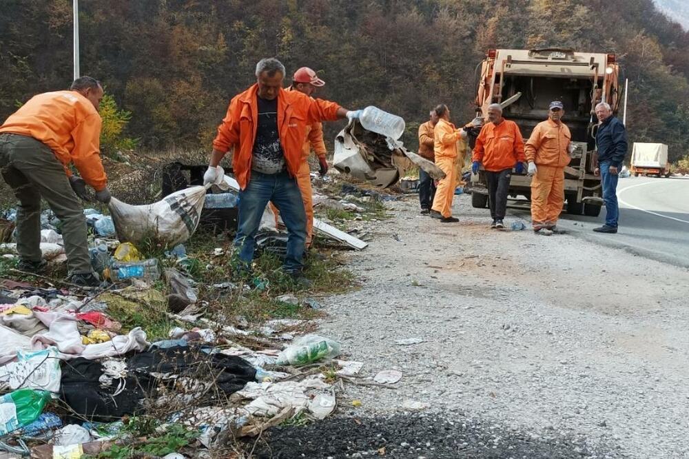 Deponija u Lubnicama tokom akciji, Foto: Opština Berane