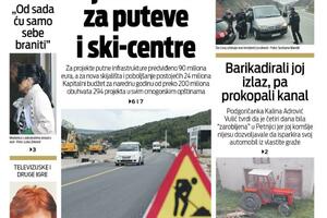 Naslovna strana "Vijesti" za 18. novembar 2022.