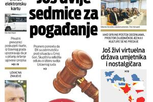 Naslovna strana "Vijesti" za 29. novembar 2022.