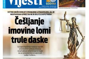 Naslovna strana "Vijesti" za 11. decembar 2022.