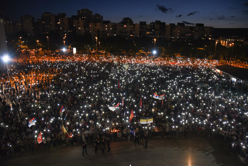 Masovne protestne litije, pa učešće SPC u predizbornoj kampanji 2020., Foto: Savo Prelević